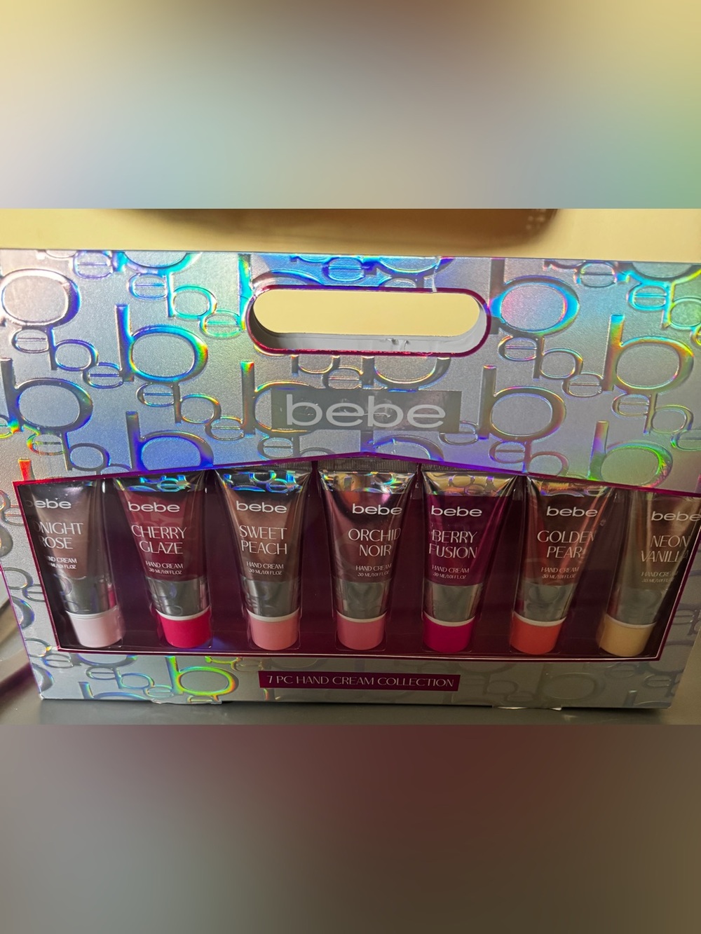 bebe 7-Piece Hand Cream Collection — Pink, Maroon, Plum